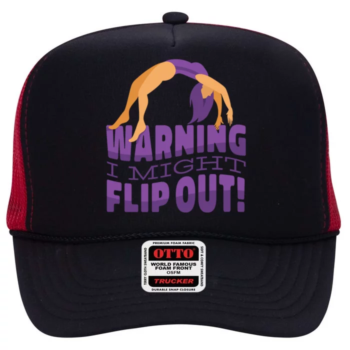 Gymnast Warning High Crown Mesh Trucker Hat