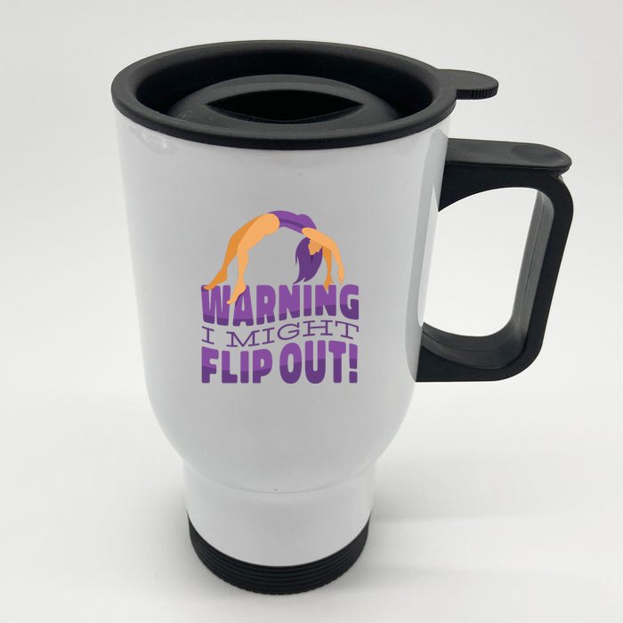 Gymnast Warning Front & Back Stainless Steel Travel Mug