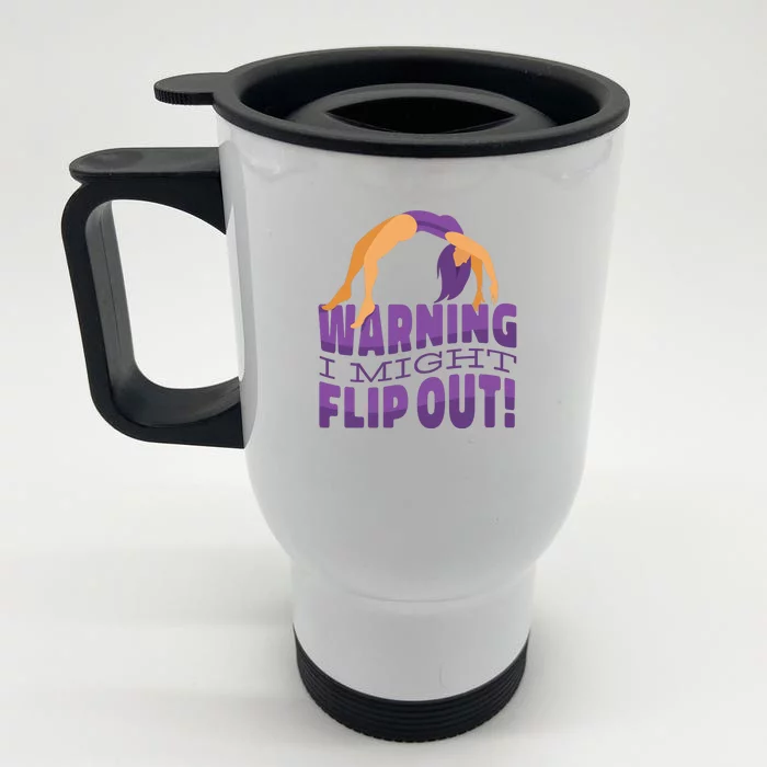 Gymnast Warning Front & Back Stainless Steel Travel Mug