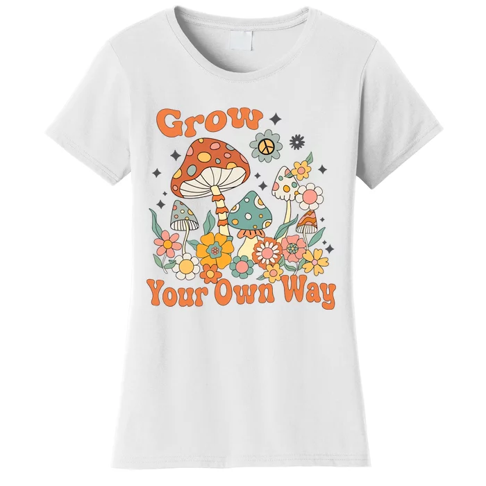 Grow Your Own Way Mushroom Lover Vintage Retro Women's T-Shirt