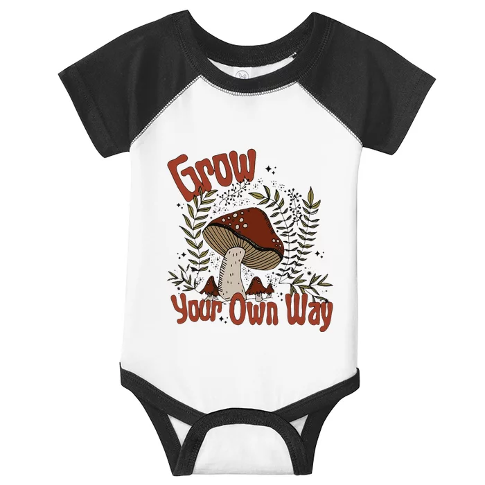 Grow Your Own Way Cute Mushroom Themed Foraging Infant Baby Jersey Bodysuit