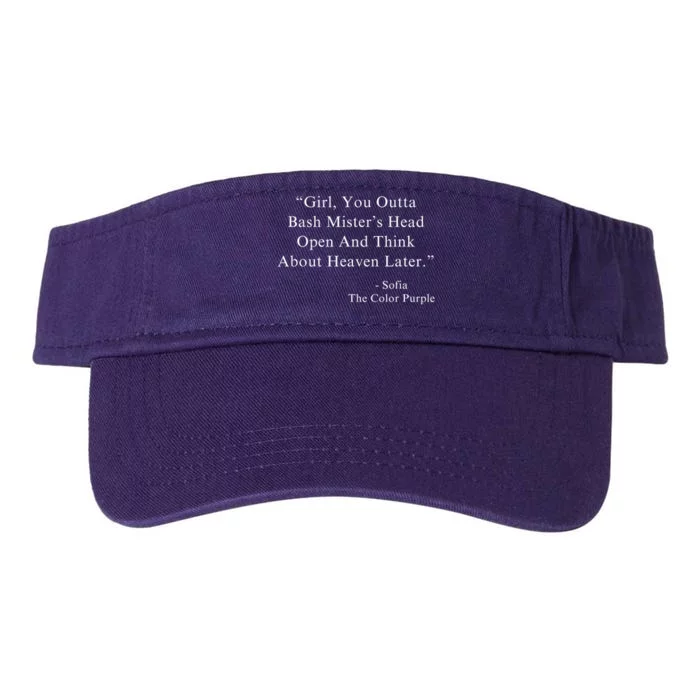 Girl You Outta Bash MisterS Head Open Sofia Purple Color Valucap Bio-Washed Visor