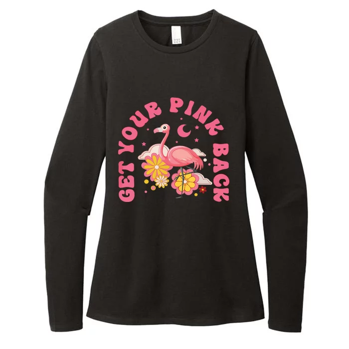 Get Your Pink Back Funny Flamingo Womens CVC Long Sleeve Shirt