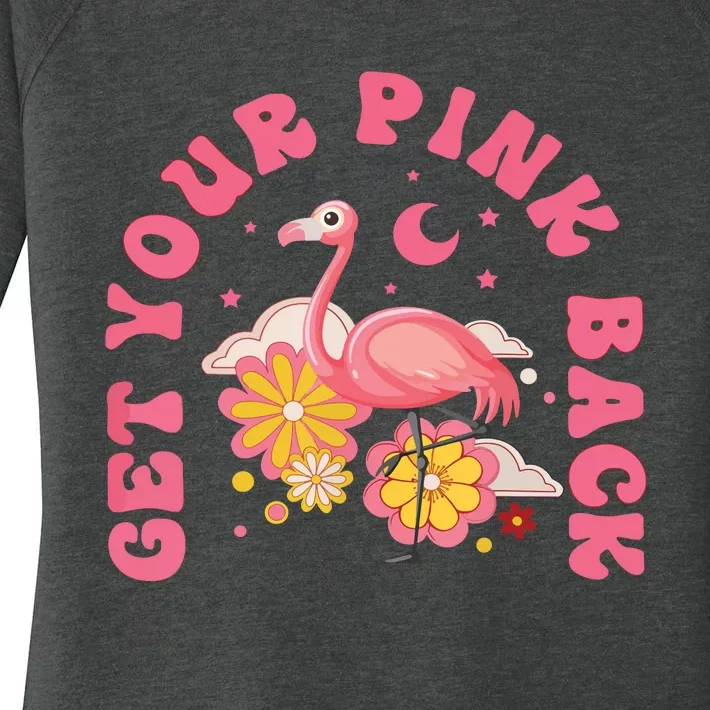 Get Your Pink Back Funny Flamingo Women's Perfect Tri Tunic Long Sleeve Shirt