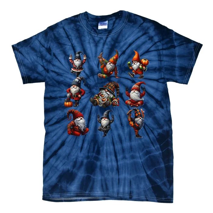 GnomeS Yoga Positions For Thanksgiving Halloween Christmas Tie-Dye T-Shirt