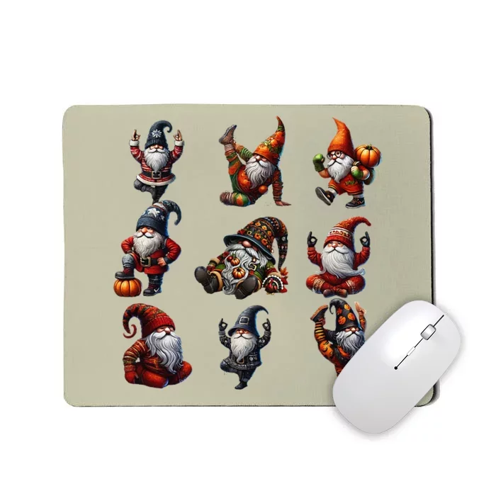 GnomeS Yoga Positions For Thanksgiving Halloween Christmas Mousepad