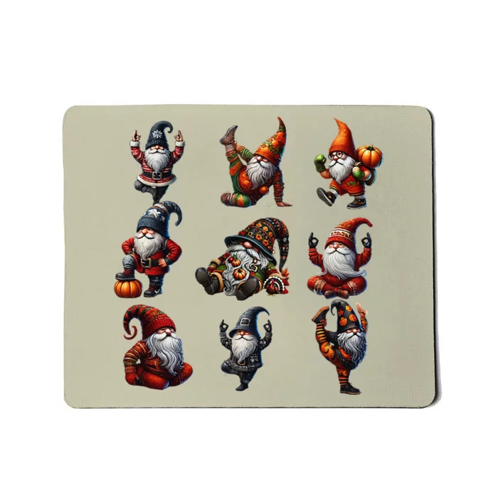 GnomeS Yoga Positions For Thanksgiving Halloween Christmas Mousepad