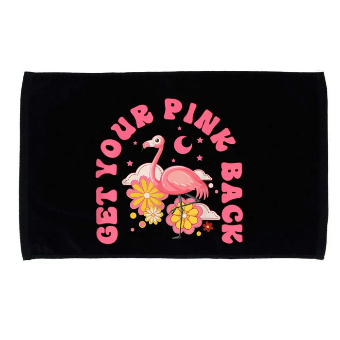 Get Your Pink Back Funny Flamingo Microfiber Hand Towel