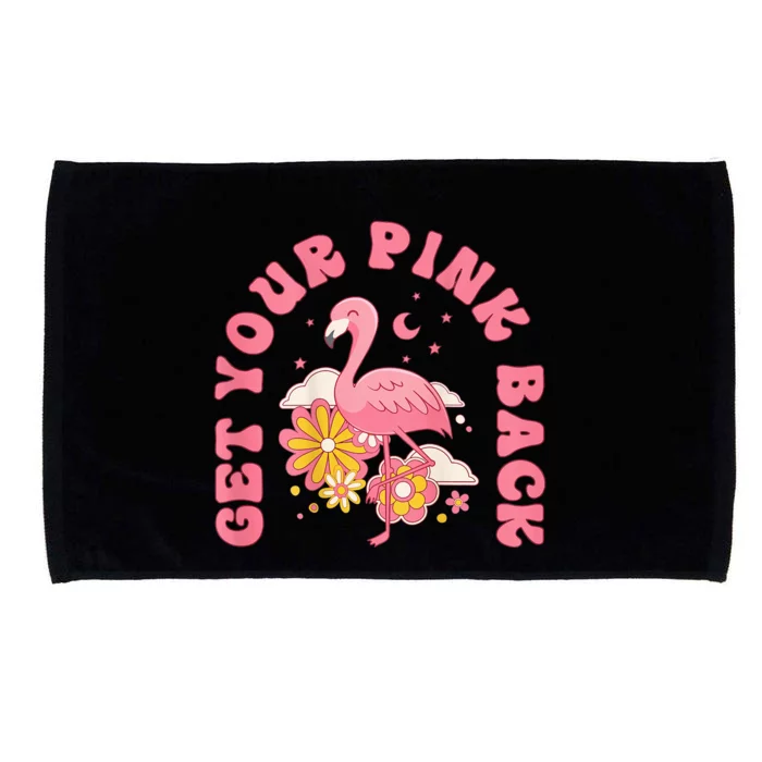 Get Your Pink Back Funny Flamingo Vintage Microfiber Hand Towel