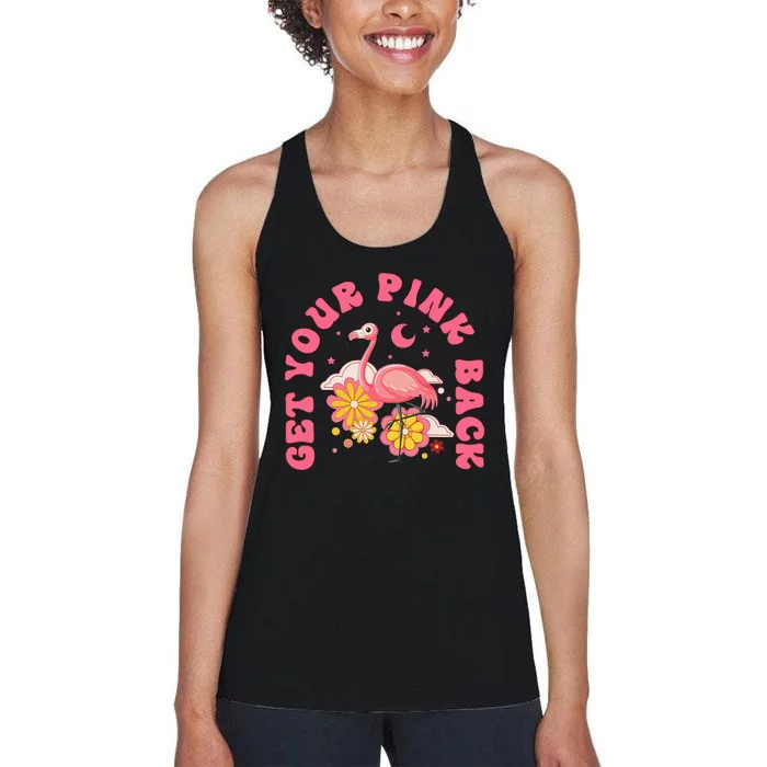 Get Your Pink Back Funny Flamingo Women's Racerback Tank