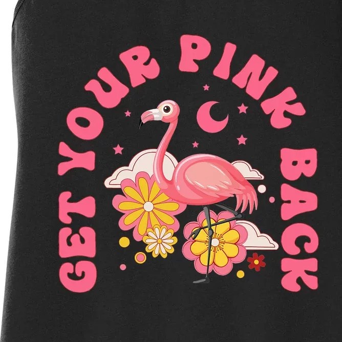 Get Your Pink Back Funny Flamingo Women's Racerback Tank