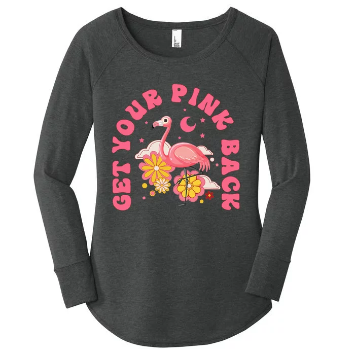 Get Your Pink Back Funny Flamingo Women's Perfect Tri Tunic Long Sleeve Shirt