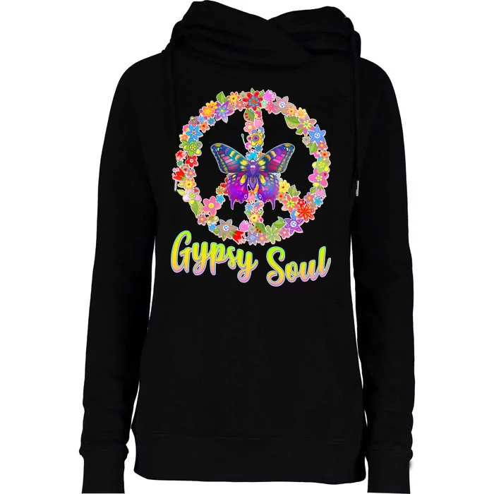 Gypsy Soul Flower Wreath Womens Funnel Neck Pullover Hood