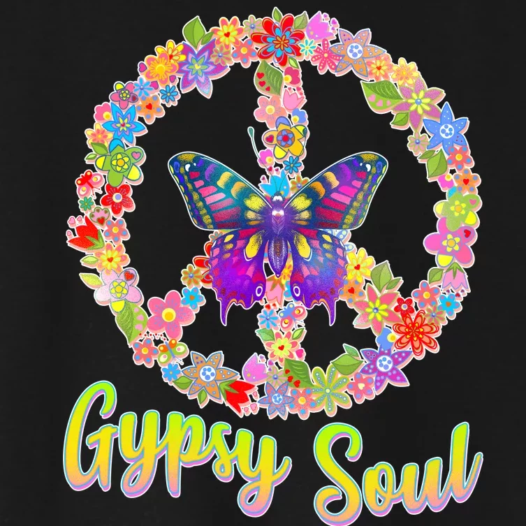 Gypsy Soul Flower Wreath Women's Crop Top Tee