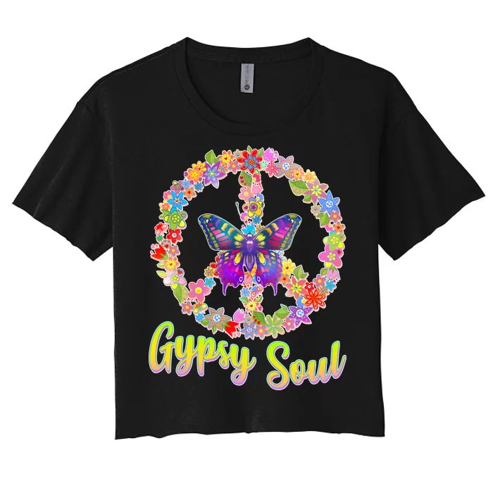 Gypsy Soul Flower Wreath Women's Crop Top Tee