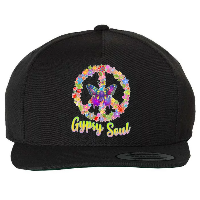 Gypsy Soul Flower Wreath Wool Snapback Cap