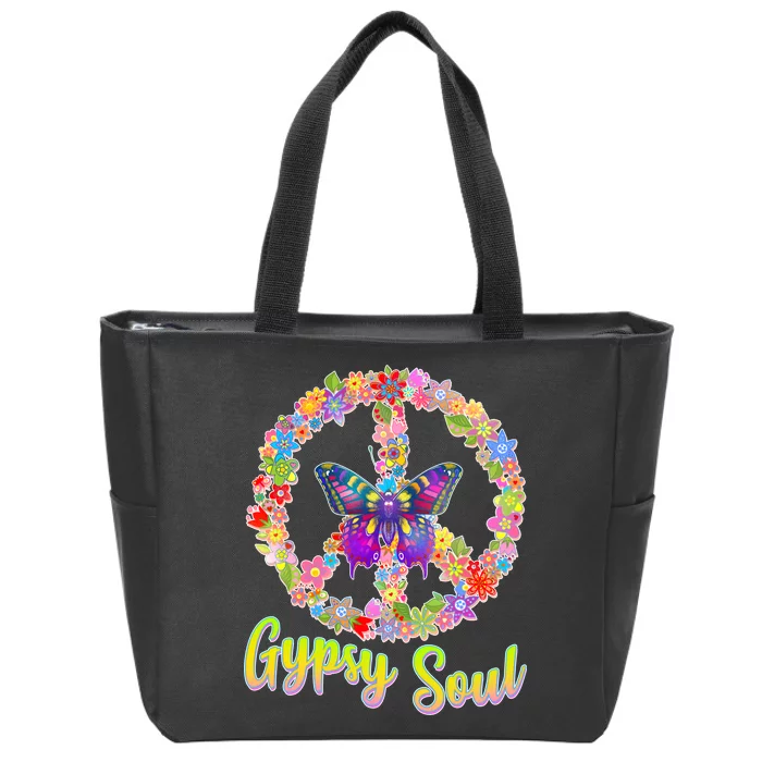 Gypsy Soul Flower Wreath Zip Tote Bag