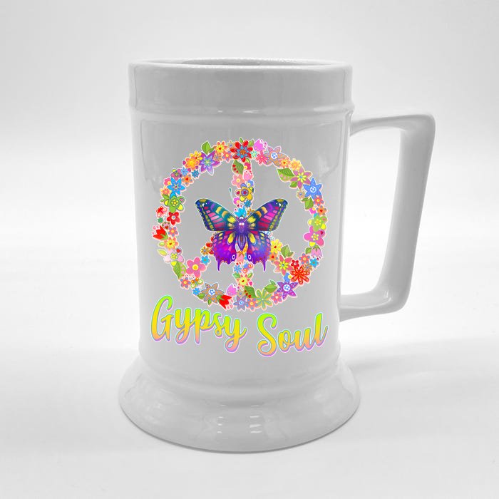 Gypsy Soul Flower Wreath Front & Back Beer Stein