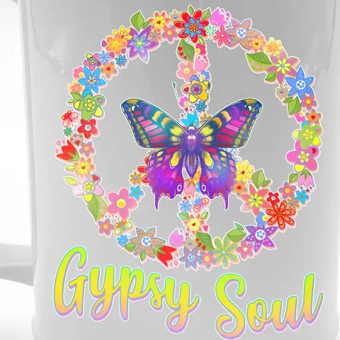 Gypsy Soul Flower Wreath Front & Back Beer Stein