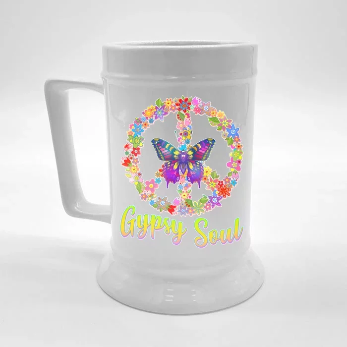 Gypsy Soul Flower Wreath Front & Back Beer Stein