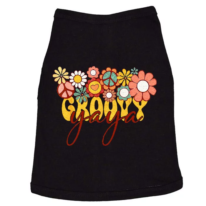 Groovy Yaya Retro Matching Family Baby Shower Mothers Day Doggie Tank