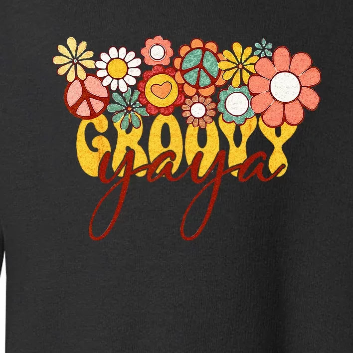 Groovy Yaya Retro Matching Family Baby Shower Mothers Day Toddler Sweatshirt