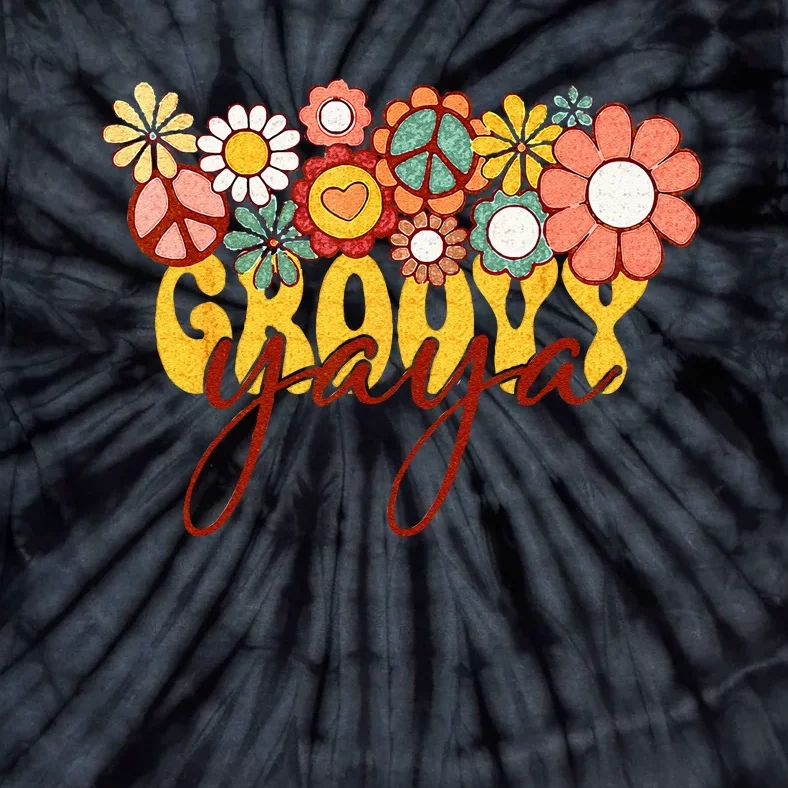 Groovy Yaya Retro Matching Family Baby Shower Mothers Day Tie-Dye T-Shirt