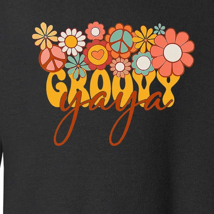 Groovy Yaya Retro Matching Family Baby Shower Mother's Day Toddler Sweatshirt