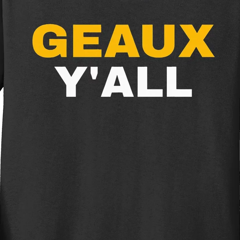 Geaux Y'all Southern Football funny sport Kids Long Sleeve Shirt