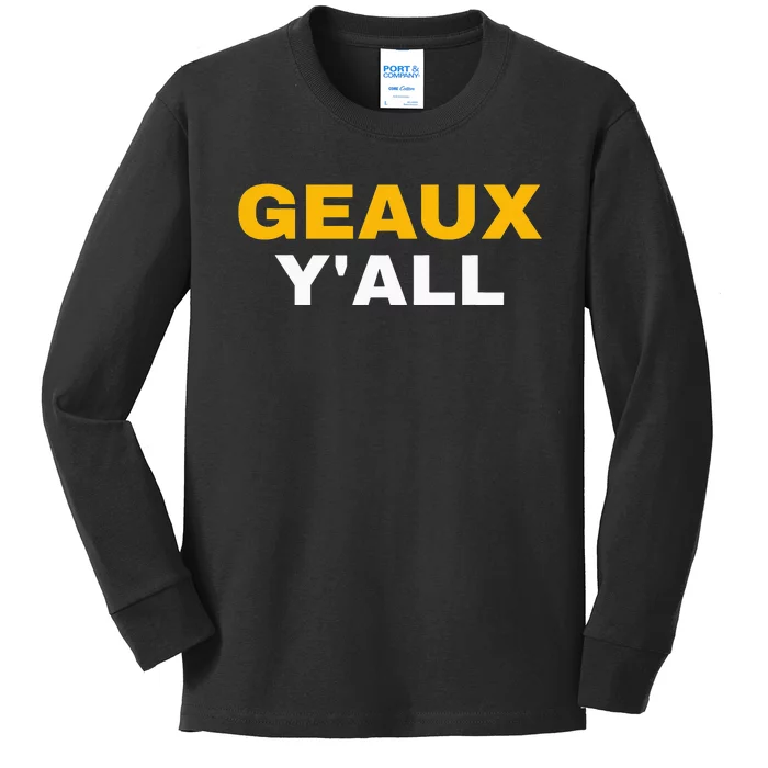 Geaux Y'all Southern Football funny sport Kids Long Sleeve Shirt