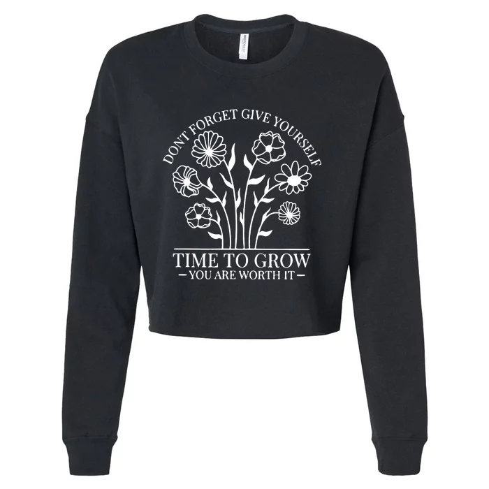 Give Yourself Time Cut Files For Cricut Self Love Cropped Pullover Crew