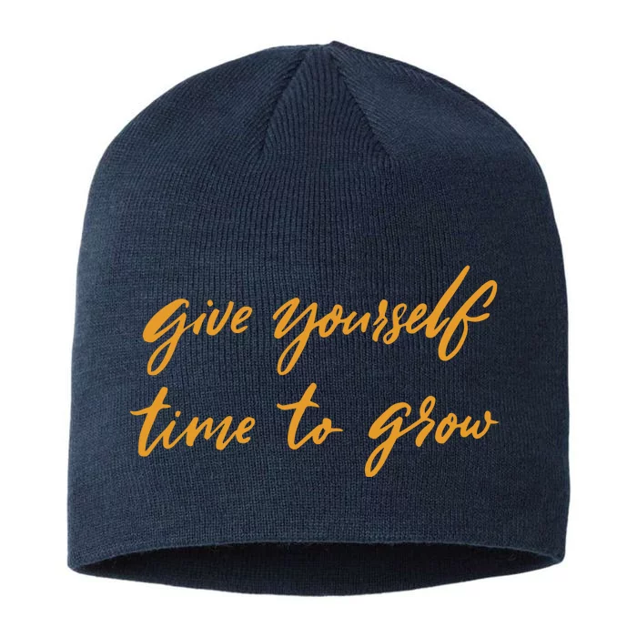 Give Yourself Time To Grow Quote 8 1/2in Sustainable Knit Beanie