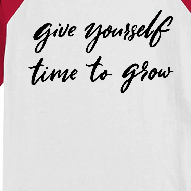 Give Yourself Time To Grow Quote Kids Colorblock Raglan Jersey