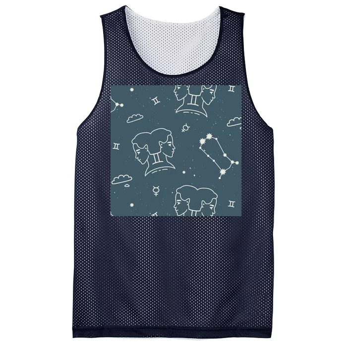 Gemini Zodiac Astrology Mesh Reversible Basketball Jersey Tank