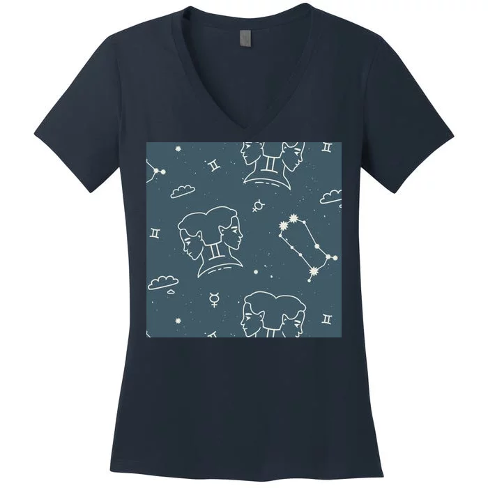 Gemini Zodiac Astrology Women's V-Neck T-Shirt