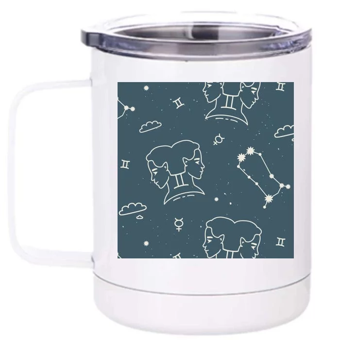 Gemini Zodiac Astrology Front & Back 12oz Stainless Steel Tumbler Cup