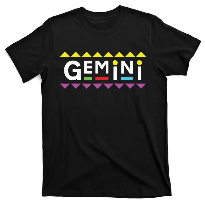 Gemini Zodiac Design 90s Style T-Shirt