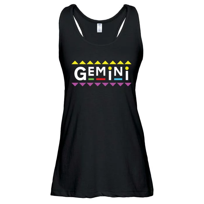 Gemini Zodiac Design 90s Style Ladies Essential Flowy Tank