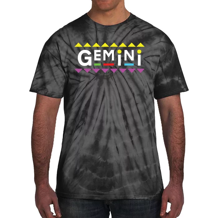 Gemini Zodiac Design 90s Style Tie-Dye T-Shirt