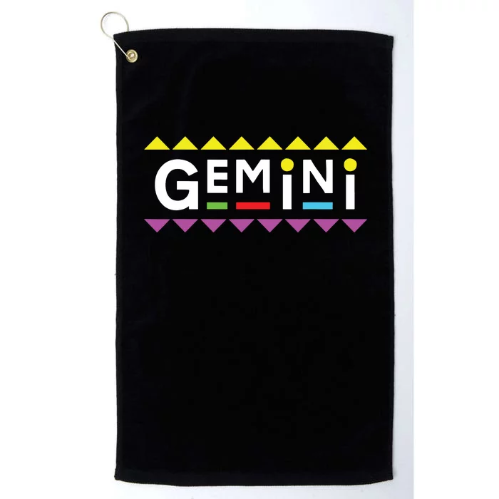 Gemini Zodiac Design 90s Style Platinum Collection Golf Towel