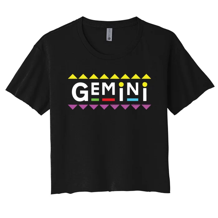 Gemini Zodiac Design 90s Style Women's Crop Top Tee