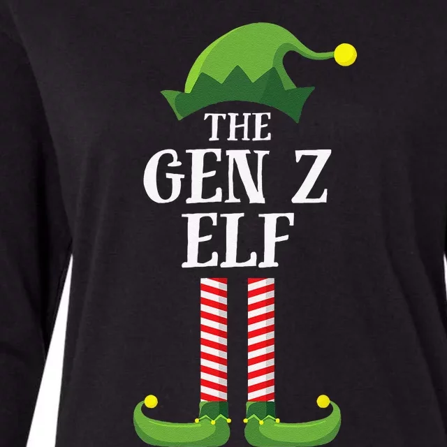 Gen Z Elf Matching Family Group Christmas Party Funny Elf Womens Cotton Relaxed Long Sleeve T-Shirt