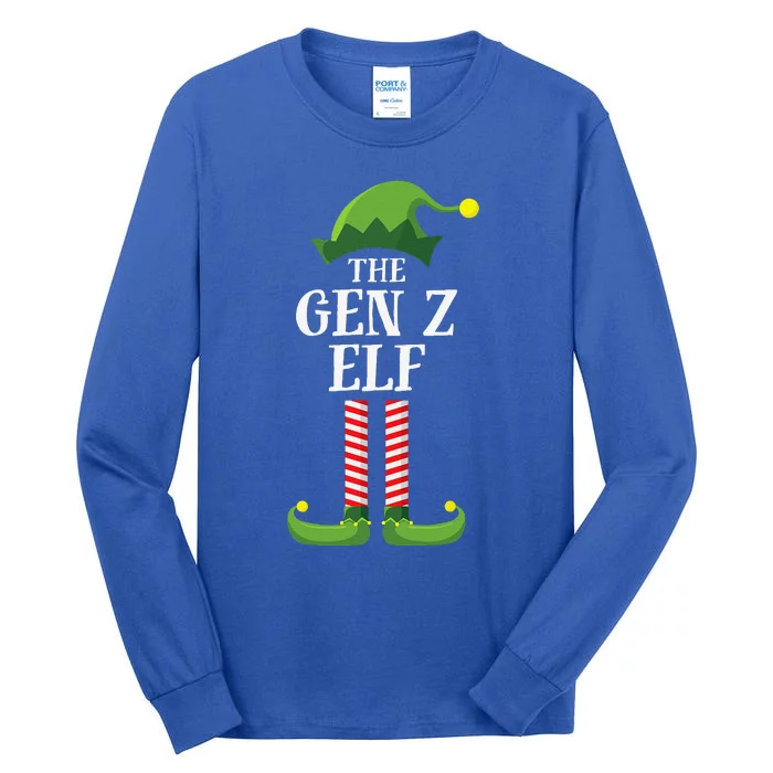 Gen Z Elf Matching Family Group Christmas Party Funny Elf Tall Long Sleeve T-Shirt