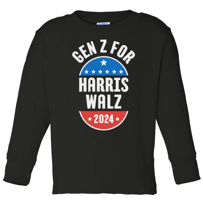 Gen Z For Harris Walz 2024 Toddler Long Sleeve Shirt