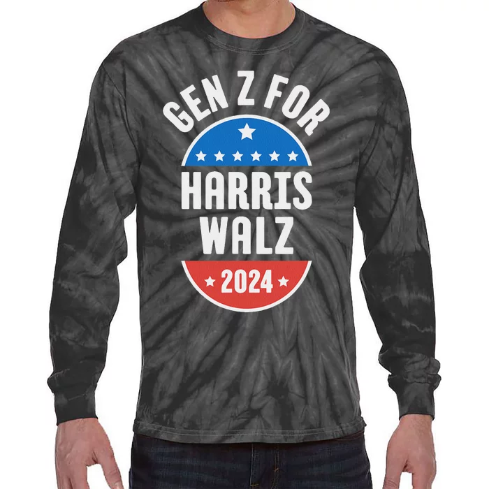 Gen Z For Harris Walz 2024 Tie-Dye Long Sleeve Shirt