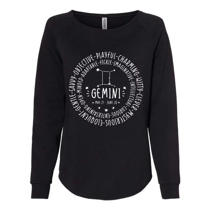 Gemini Zodiac Gemini Personality Star Sign Womens California Wash Sweatshirt