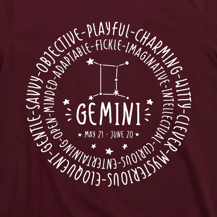 Gemini Zodiac Gemini Personality Star Sign T-Shirt