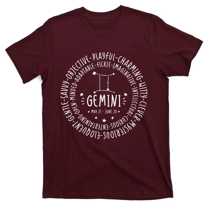 Gemini Zodiac Gemini Personality Star Sign T-Shirt