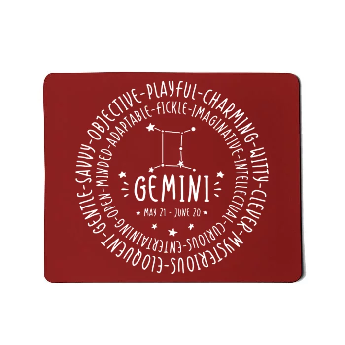 Gemini Zodiac Gemini Personality Star Sign Mousepad