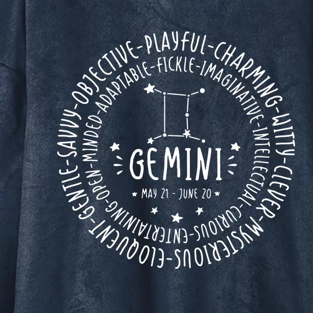 Gemini Zodiac Gemini Personality Star Sign Hooded Wearable Blanket